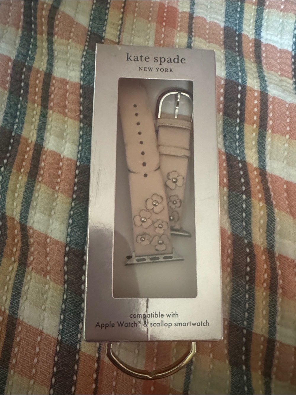 kate spade Blush Floral Leather Apple Watch Strap